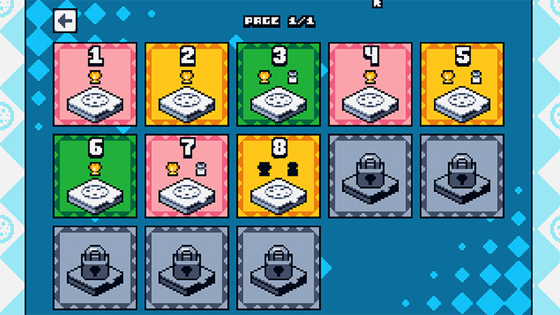 Level select screen with completion information